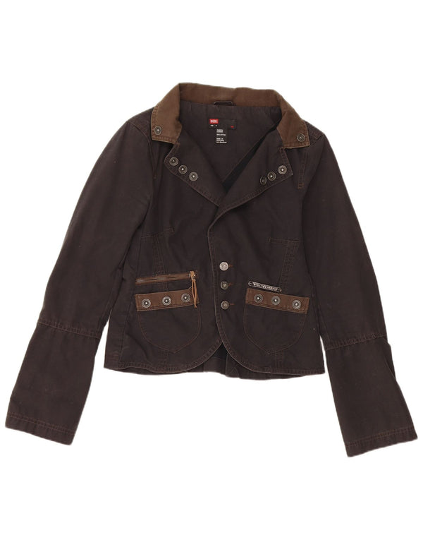 Damska marynarka Diesel zapinana na 3 guziki UK 12, średnia czarna bawełna