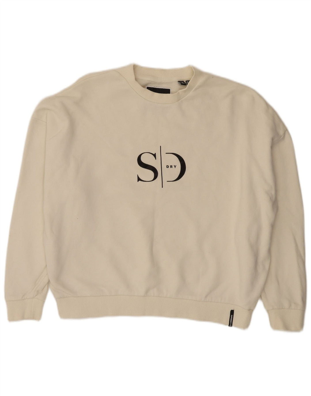 Damski sweter oversize Superdry Crop UK 8, mały w kolorze złamanej bieli