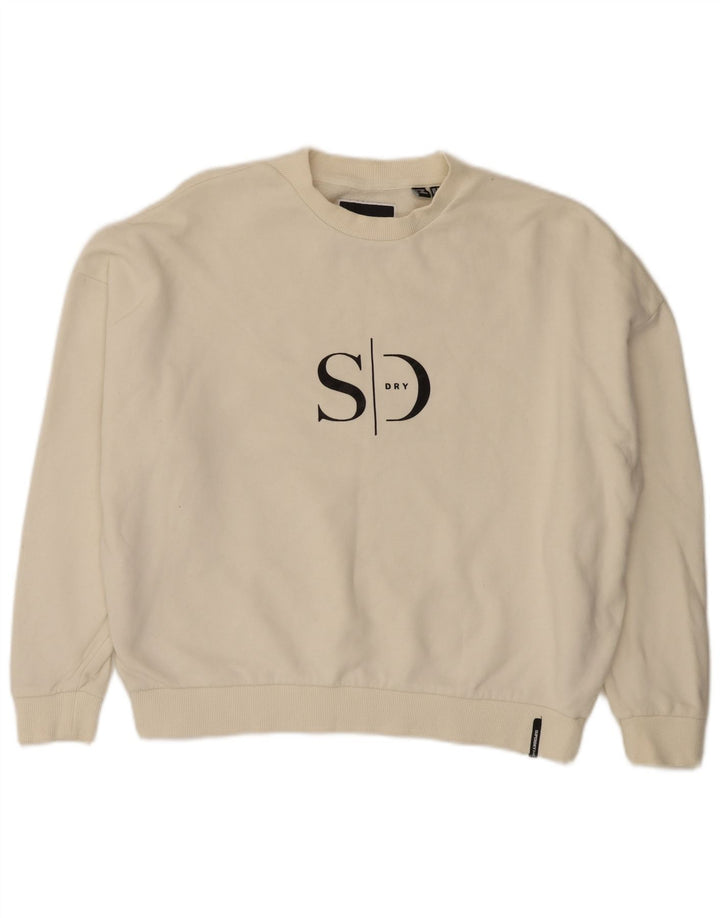 Damski sweter oversize Superdry Crop UK 8, mały w kolorze złamanej bieli