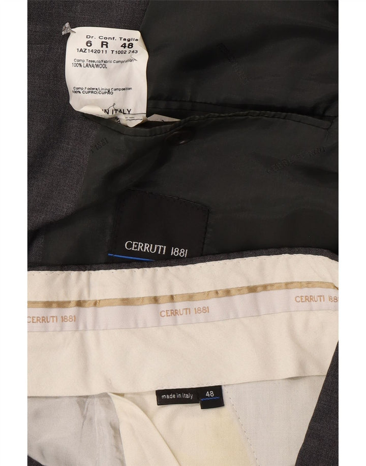 Cerruti 1881 Męski garnitur dwuczęściowy z 3 guzikami IT 48 Średni W34 L32 Szara bawełna