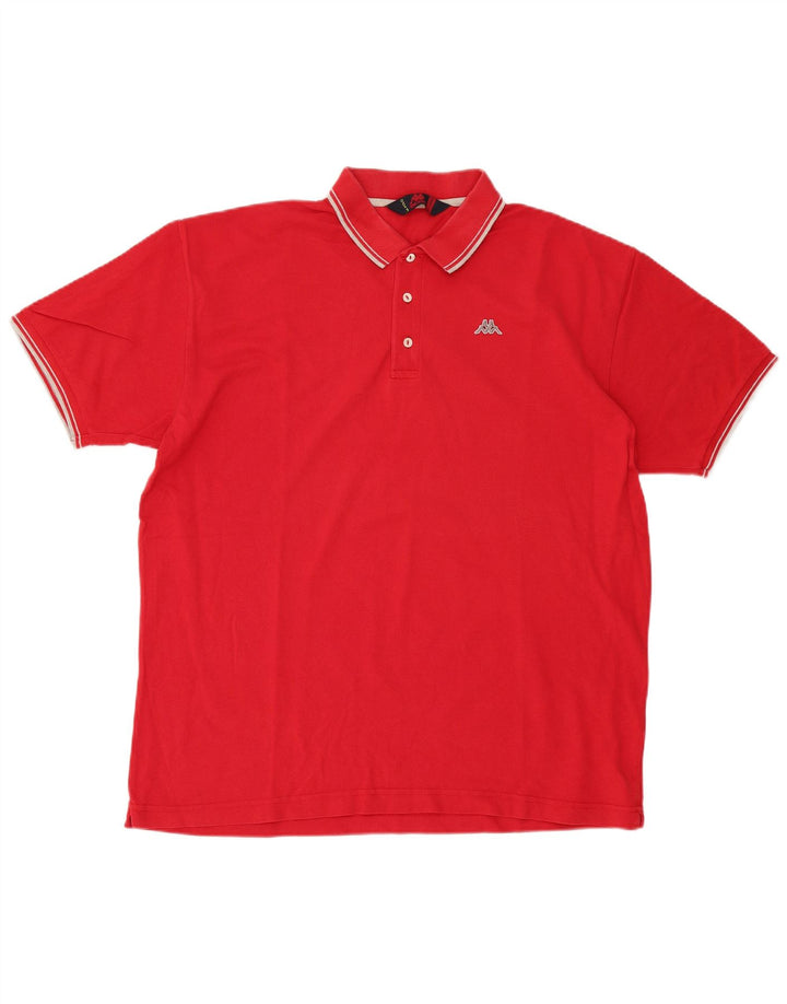 Męska koszulka polo Kappa 2XL czerwona bawełniana