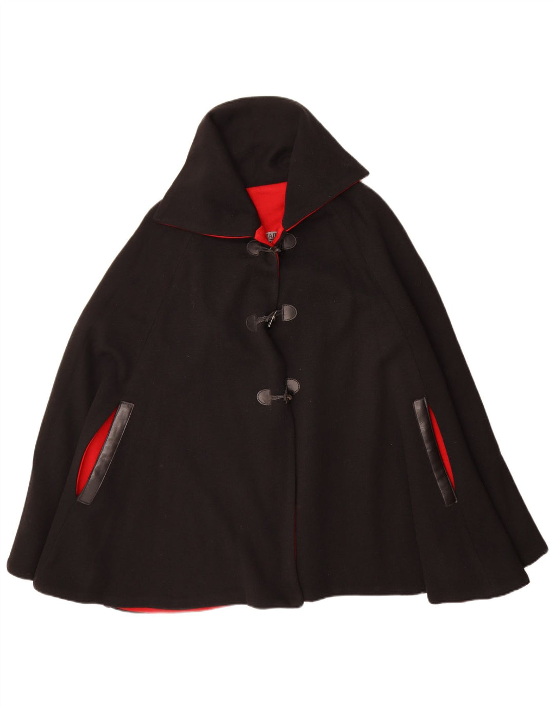 Vintage damski płaszcz pelerynowy IT 50 XL czarny