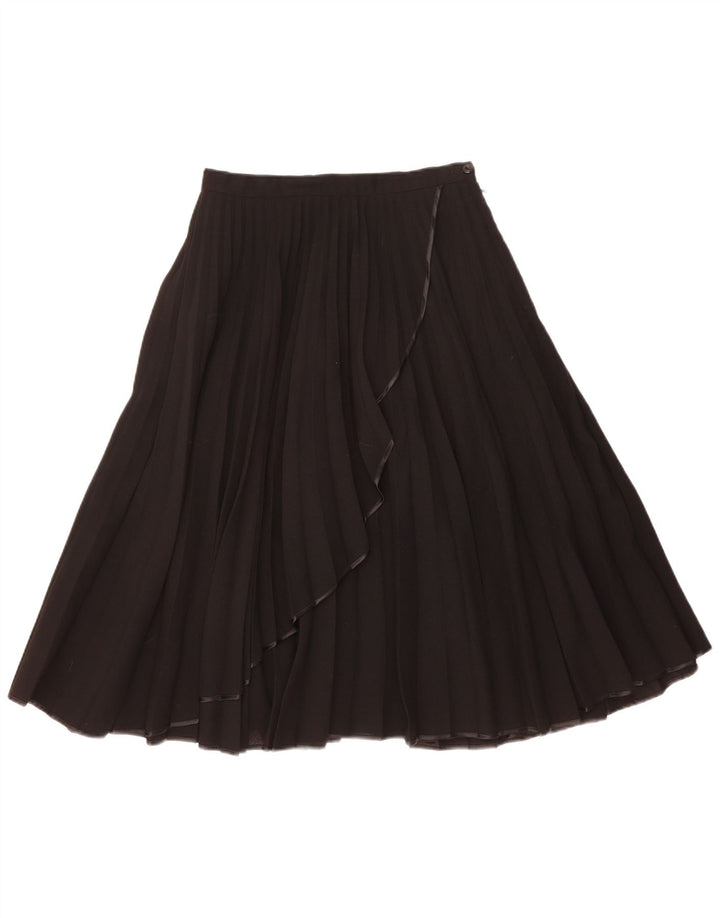 YORN Womens Pleated A-Line Skirt W28 Medium Black Polyester