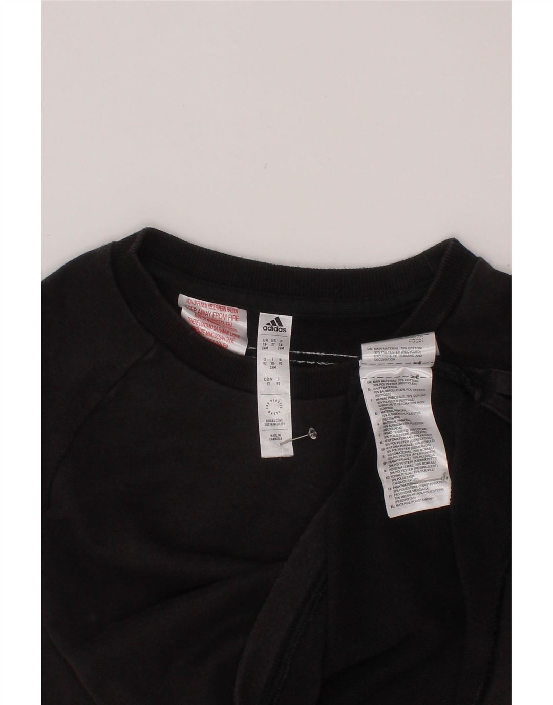 Bluza chłopięca ADIDAS Baby, 18-24 miesięcy, czarna, bawełniana