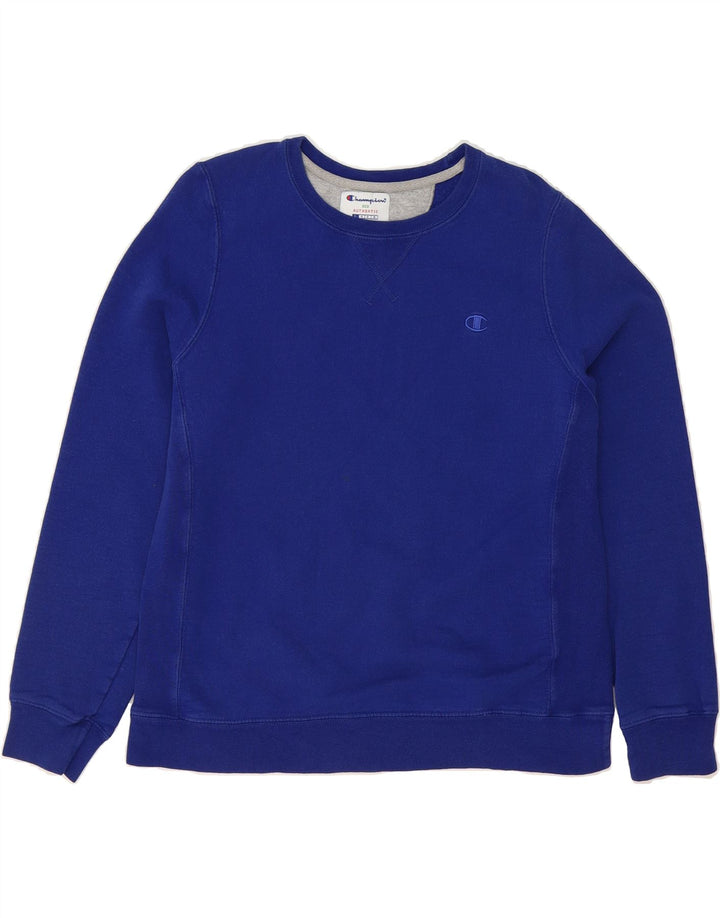 CHAMPION Womens Sweatshirt Jumper UK 16 Large Blue Cotton Vintage Champion and Second-Hand Champion from Messina Hembry 