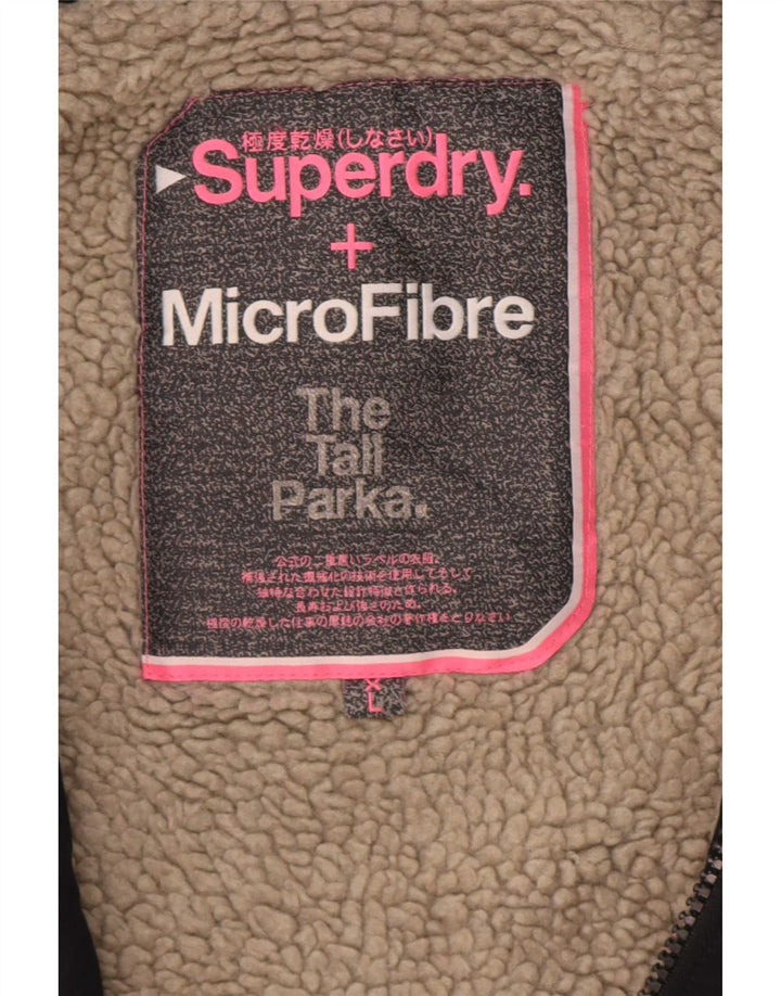 Męska wysoka kurtka parka Superdry z kapturem, UK 42 XL, granatowa, poliester