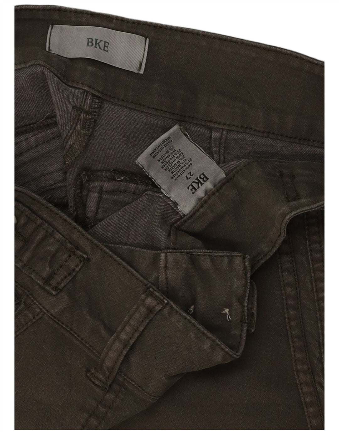 Damskie spodenki jeansowe BKE W27, małe, bawełniane w kolorze khaki