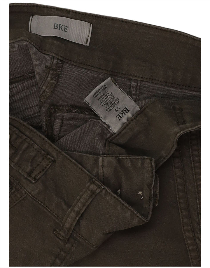 Damskie spodenki jeansowe BKE W27, małe, bawełniane w kolorze khaki