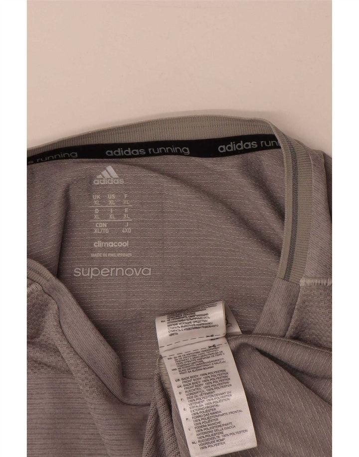 Męska koszulka do biegania Adidas Top XL w szare paski z poliestru