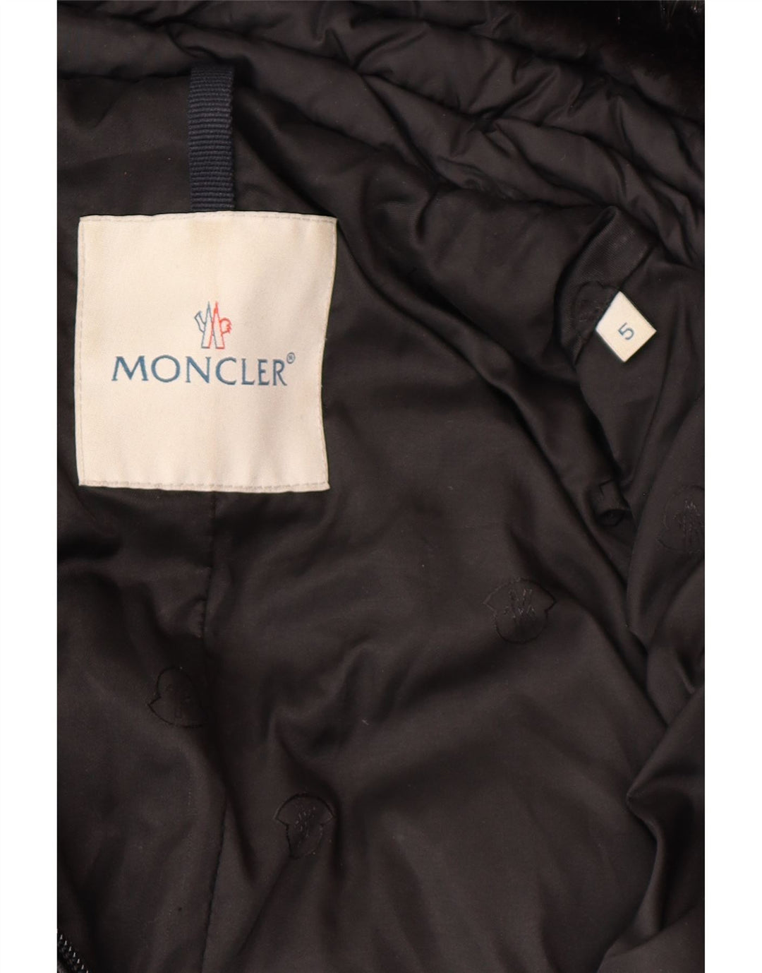 Damski płaszcz ocieplany MONCLER Rozmiar 5 2XL Czarny poliester Zimowy