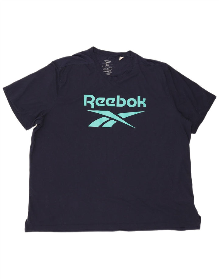 Męska koszulka Reebok z grafiką Top 3XL Granatowy poliester