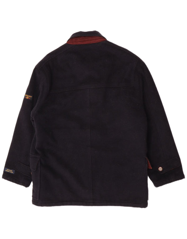 Navigare Mens Overcoat UK 40 Large Navy Blue Wool