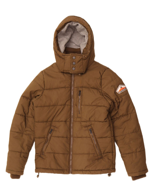 Męska ocieplana kurtka z kapturem Superdry UK 38, średni khaki, poliester