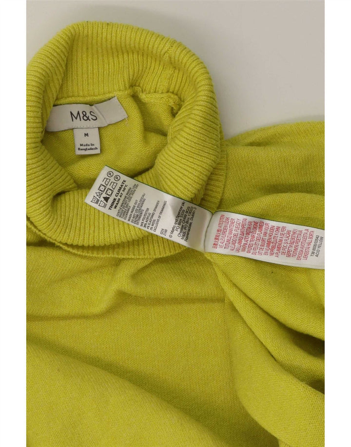 Marks & Spencer Męski sweter z golfem, średni zielony poliester