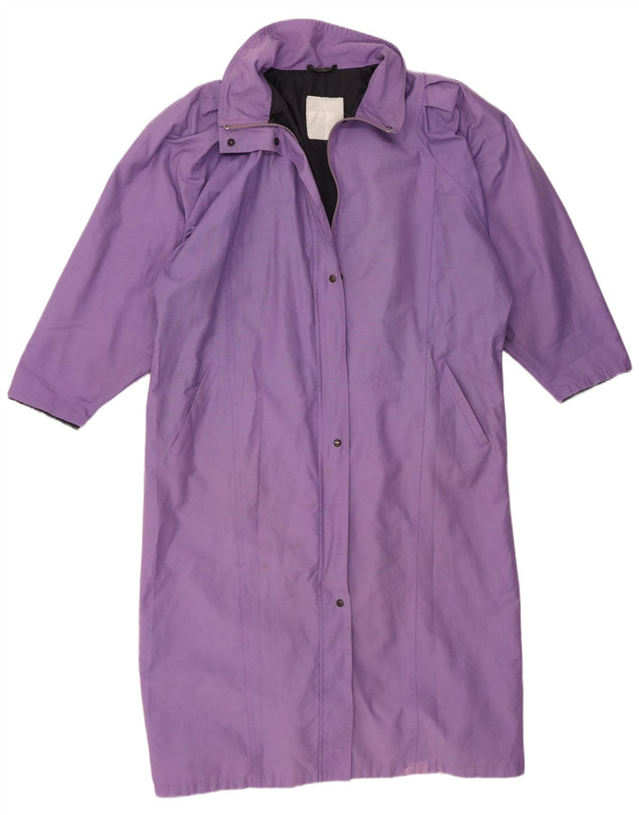Vintage damski płaszcz oversize UK 18 XL fioletowy
