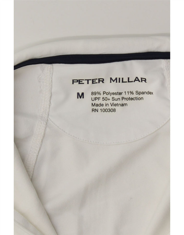 Damski dres Peter Millar z zamkiem błyskawicznym na szyi, średni biały poliester
