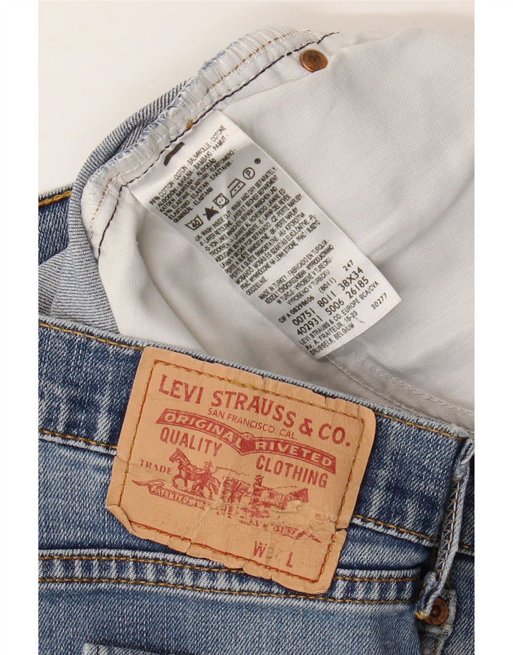 Męskie proste dżinsy LEVI'S W38 L27 Niebieskie bawełniane