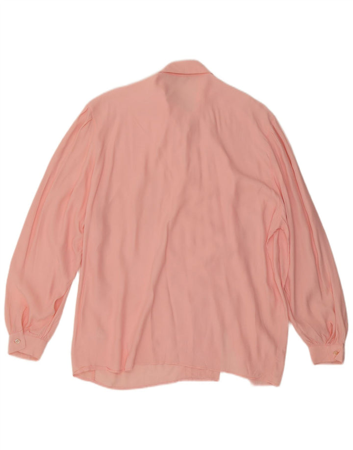 Damska bluzka koszulowa w stylu vintage IT 48 XL Różowy octan