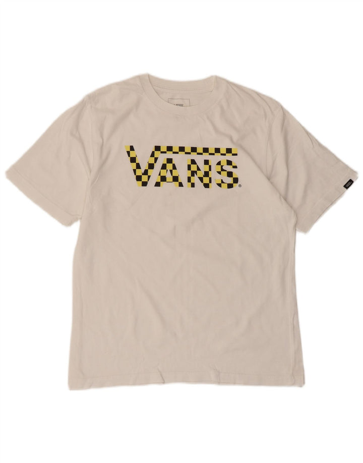 Chłopięcy T-shirt z grafiką Vans o dopasowanym kroju, 10-11 lat, średnia biała bawełna