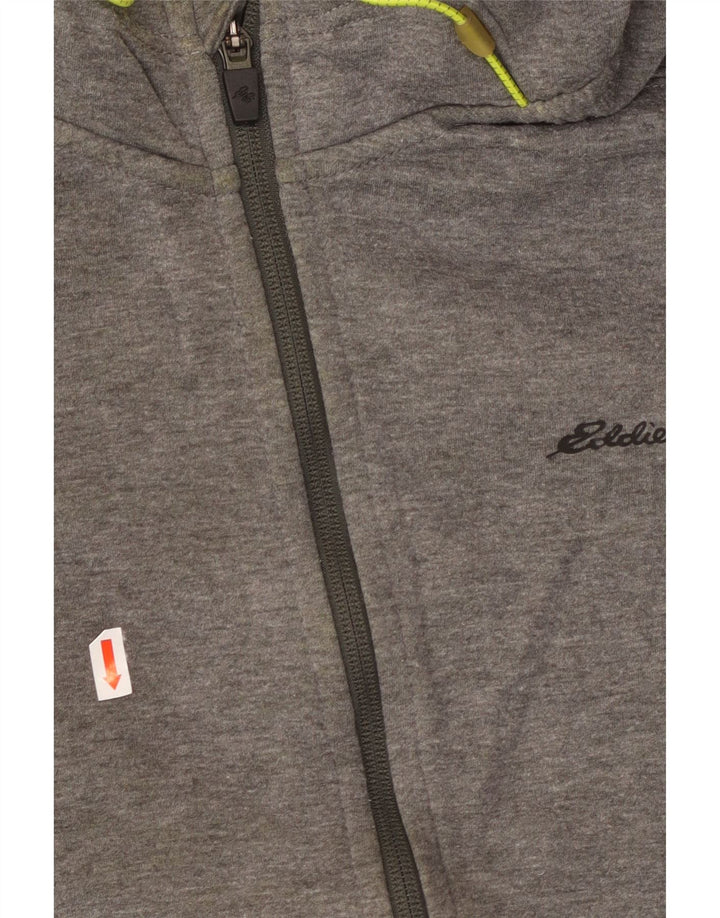 Męski sweter zapinany na zamek EDDIE BAUER, duży, szary poliester