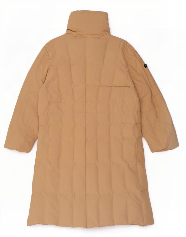Pocztówka damski, oversize, ocieplany płaszcz UK 8, mały, beżowy, bawełniany