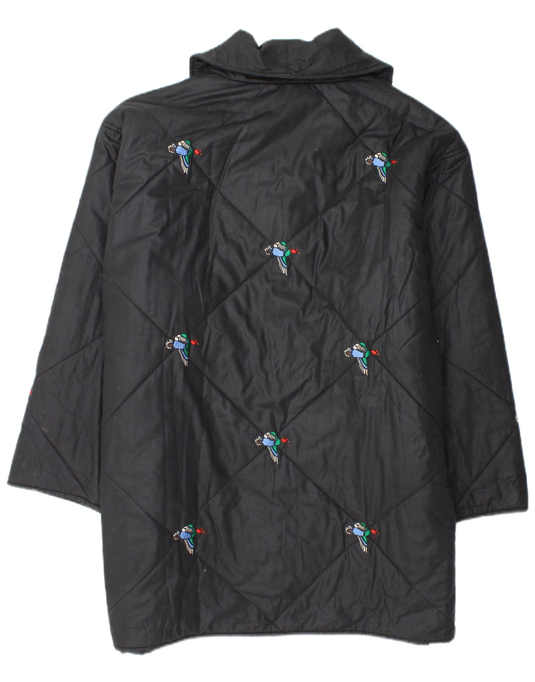 Damski płaszcz wiatrówka o luźnym kroju VINTAGE UK 20 2XL Czarny nadruk zwierzęcy