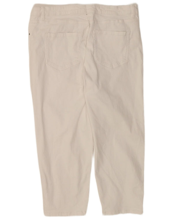 Marks & Spencer Damskie Jeansy Capri UK 22 3XL W42 L22 Biała Bawełna