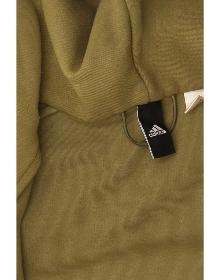 Męski sweter z kapturem Adidas z grafiką, duży, khaki