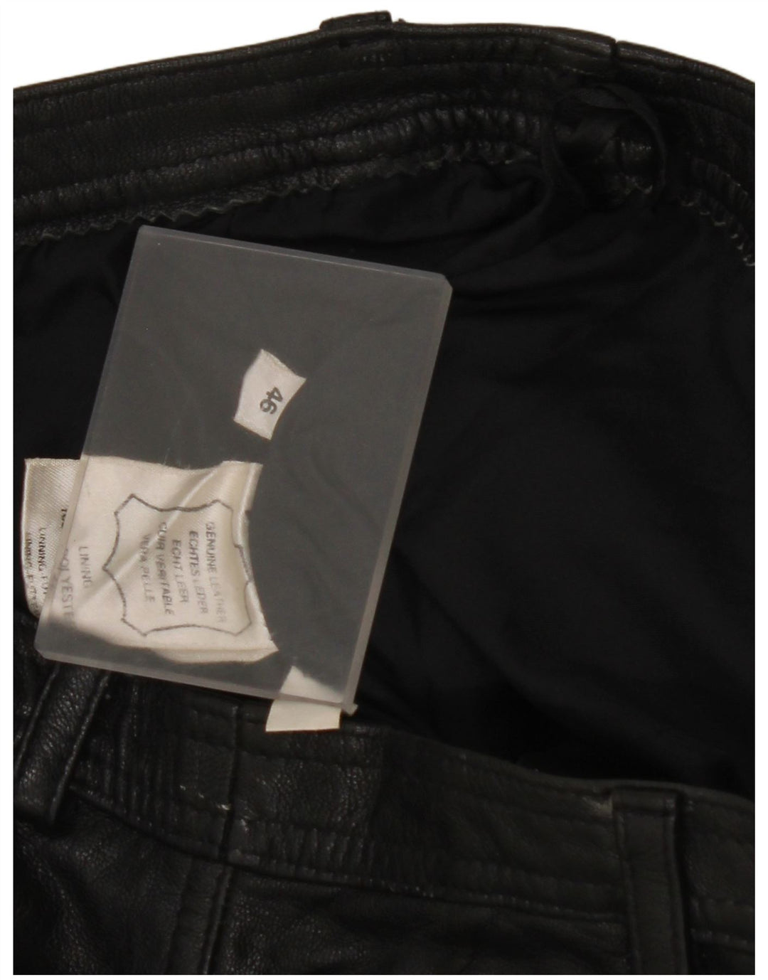 Damskie spodnie z wysokim stanem VINTAGE IT 46 Large W28 L32 Czarna skóra