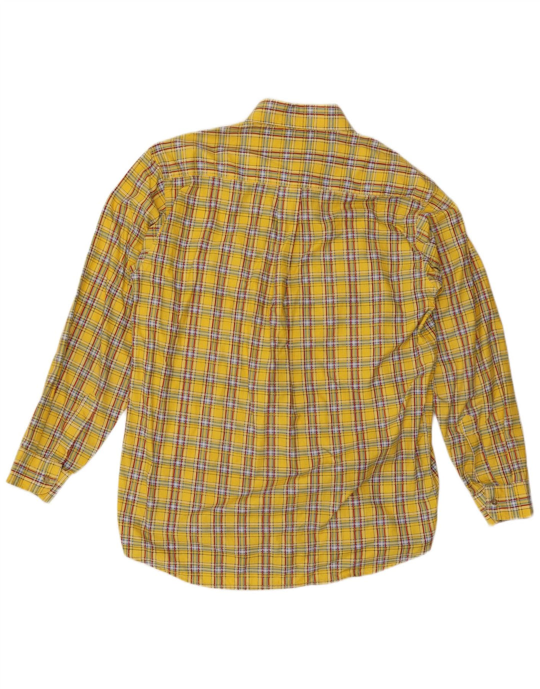 Koszula męska w stylu vintage XL, bawełniana w żółtą kratkę
