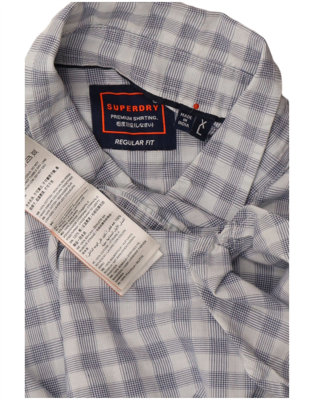 SUPERDRY Męska koszula z krótkim rękawem o regularnym kroju XL, niebieska, bawełniana w kratkę