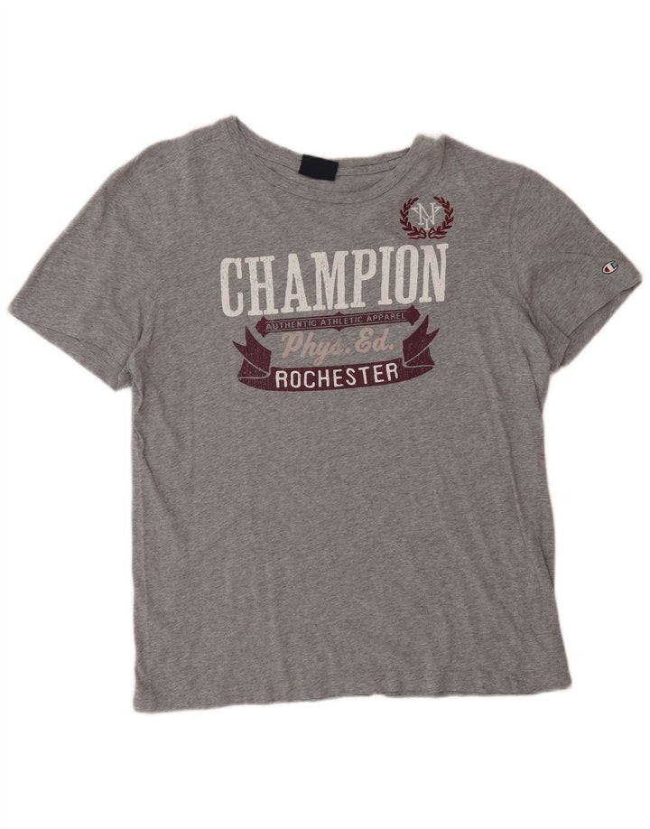 Męski T-shirt Champion Rochester z grafiką, duży, szary, bawełniany