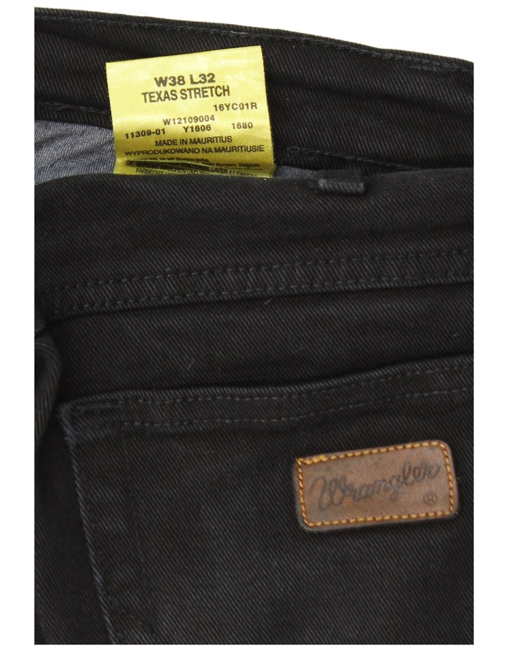 Męskie jeansy Wrangler Texas Stretch Straight W38 L32, czarne, bawełniane