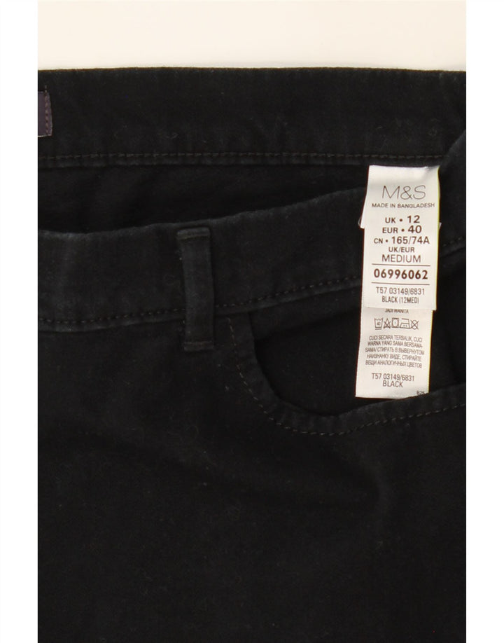 MARKS & SPENCER Womens Casual Trousers UK 12 Medium W32 L30 Navy Blue Vintage Marks & Spencer and Second-Hand Marks & Spencer from Messina Hembry 