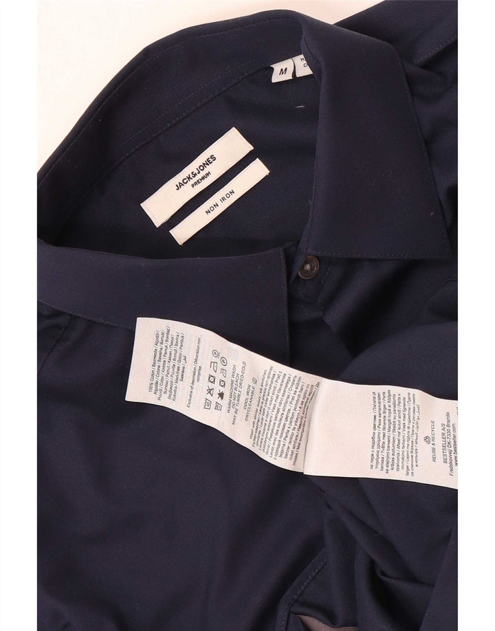 Koszula męska Jack & Jones o regularnym kroju, średnia, granatowa, bawełniana