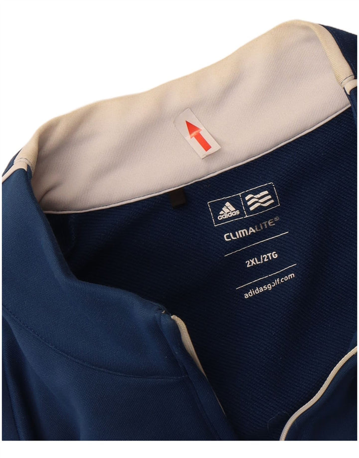 Adidas Męski dres Climalite Zip Neck Pullover Top 2XL Niebieski poliester