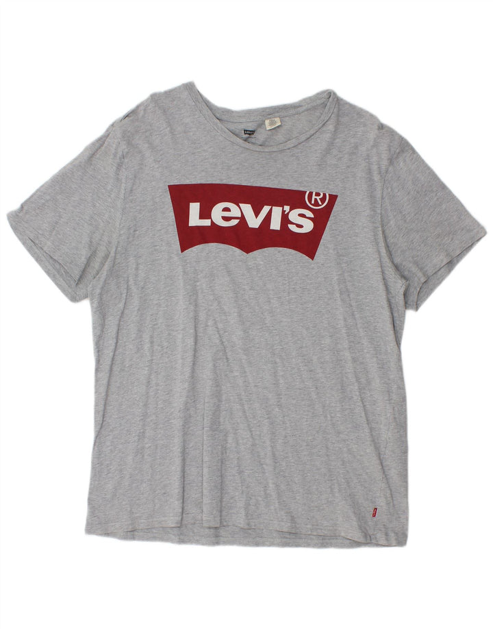 Męska koszulka z grafiką Levi's, góra XL, szara, nakrapiana bawełna