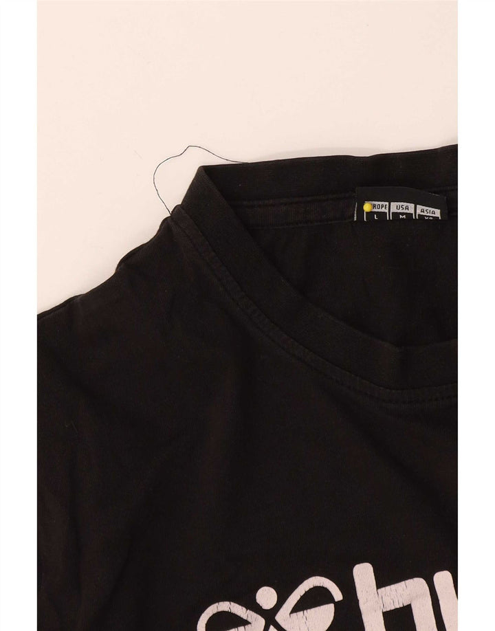 Męski T-shirt z grafiką Hummel, duży, czarny