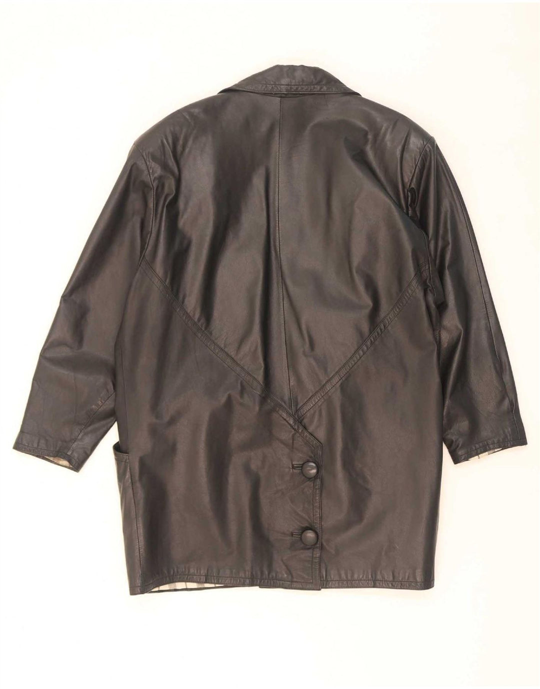 Damski płaszcz skórzany C&A UK 18 XL, czarny