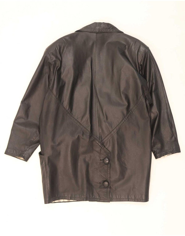 Damski płaszcz skórzany C&A UK 18 XL, czarny