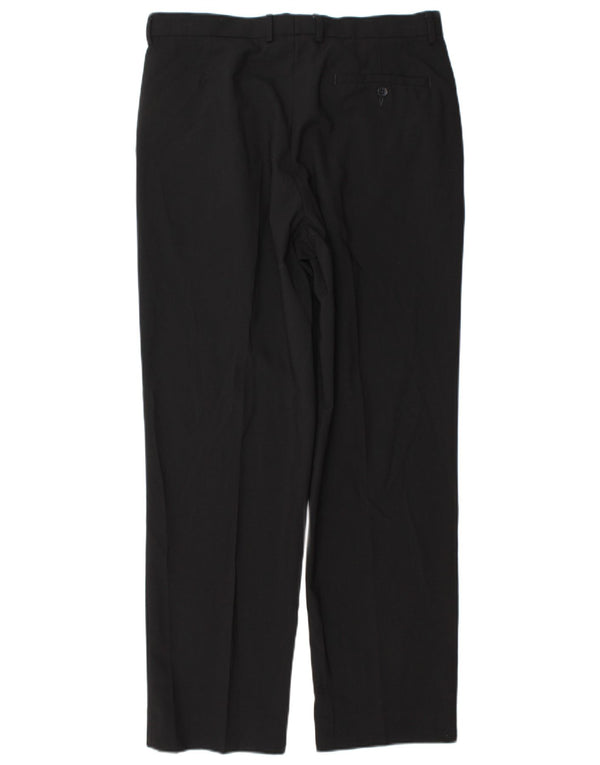 Marks & Spencer Męskie proste spodnie chino W34 L31 Czarny poliester