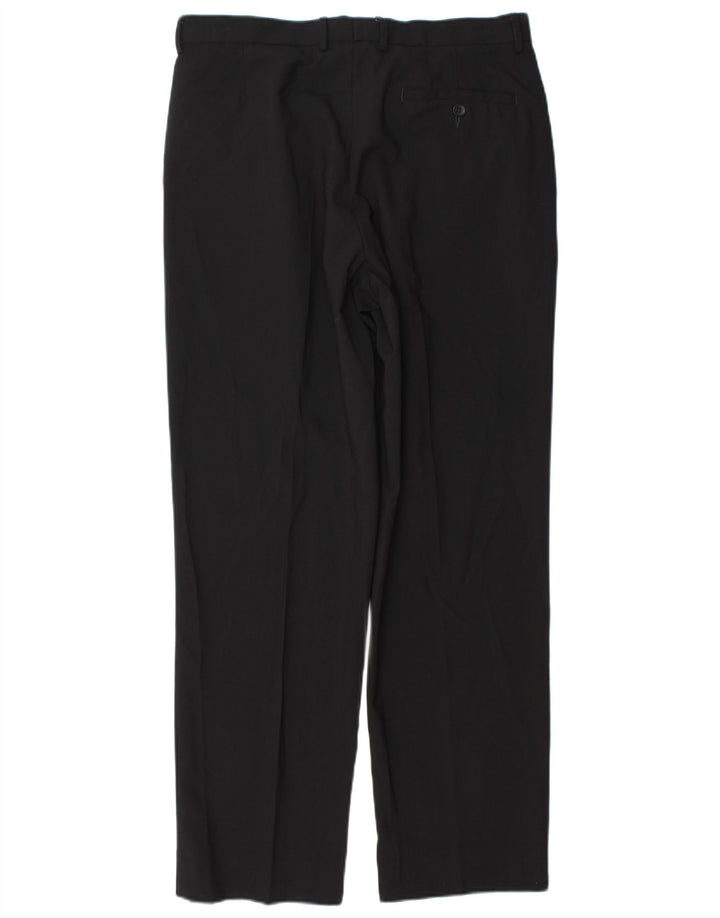 Marks & Spencer Męskie proste spodnie chino W34 L31 Czarny poliester