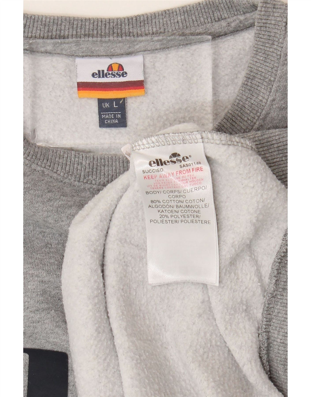 Męska bluza z grafiką ELLESSE, duża, szara, bawełniana