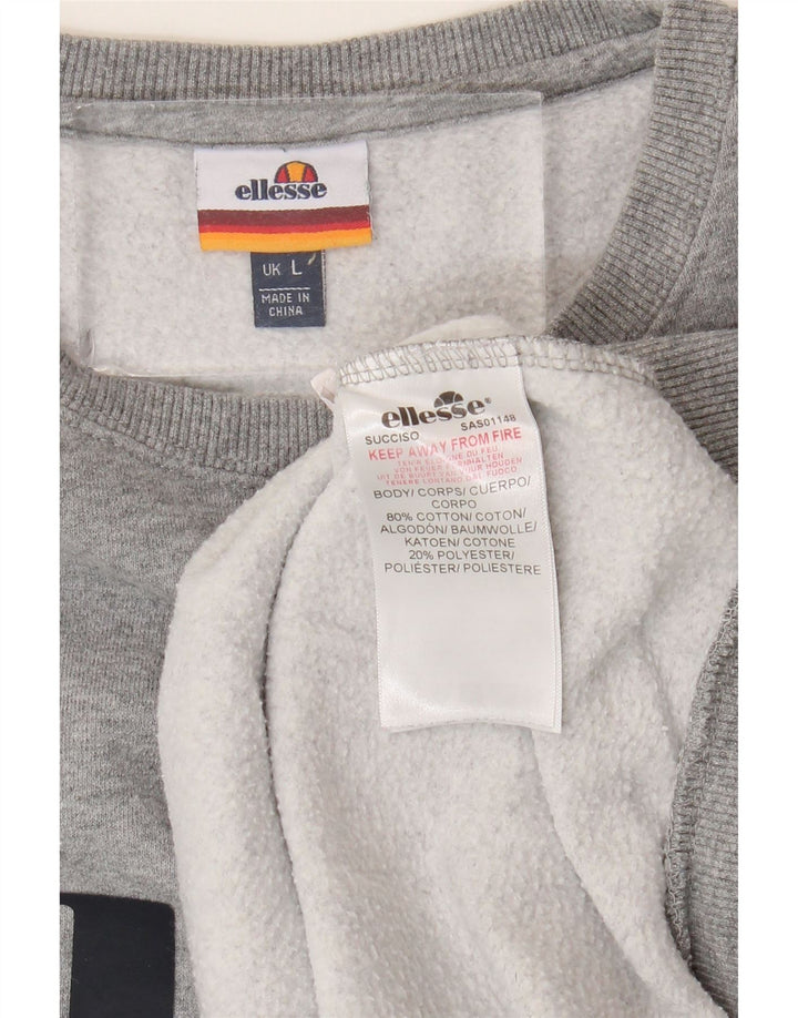 Męska bluza z grafiką ELLESSE, duża, szara, bawełniana