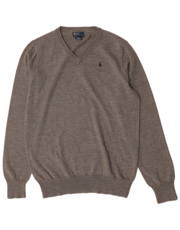 Polo Ralph Lauren Chłopięcy sweter z dekoltem w kształcie litery V, 15-16 lat, XL, szary