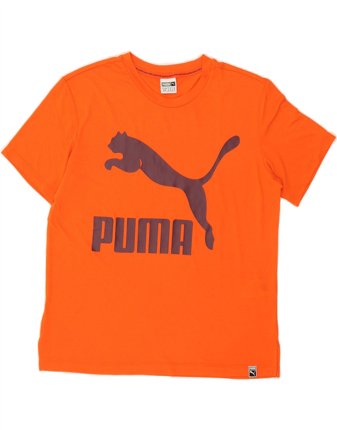 PUMA Womens Graphic T-Shirt Top UK 12 Medium  Orange Polyester Vintage Puma and Second-Hand Puma from Messina Hembry 