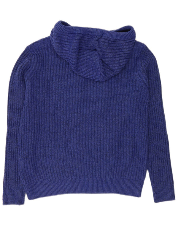 Marks & Spencer Damski sweter z kapturem, UK 14, średni niebieski poliester