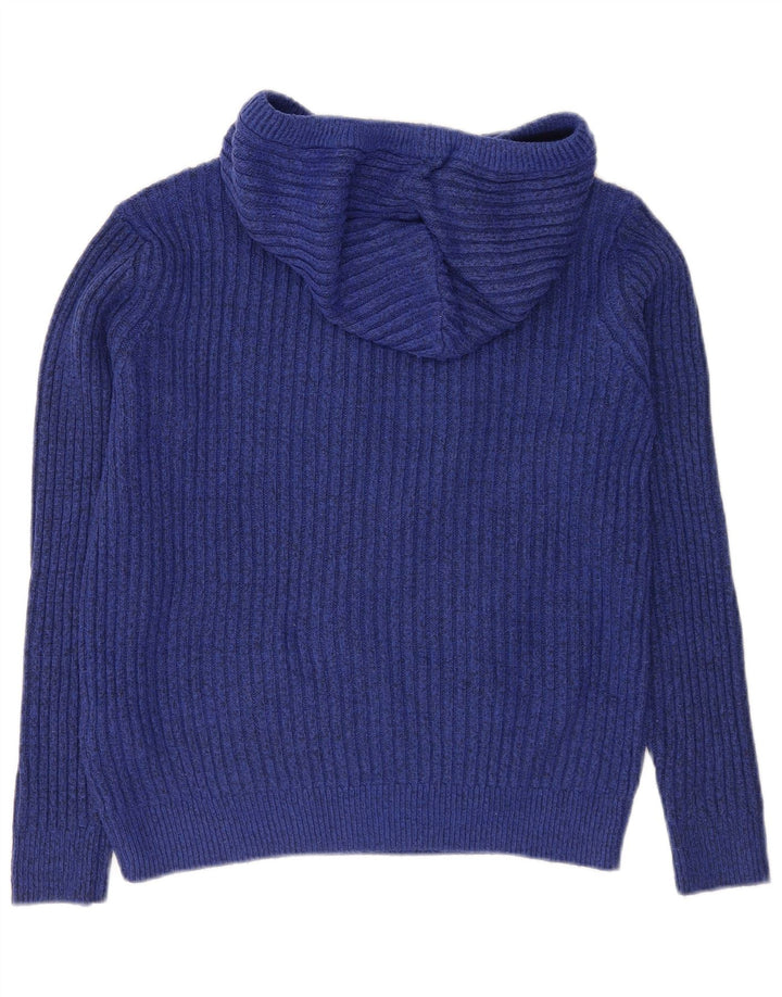 Marks & Spencer Damski sweter z kapturem, UK 14, średni niebieski poliester