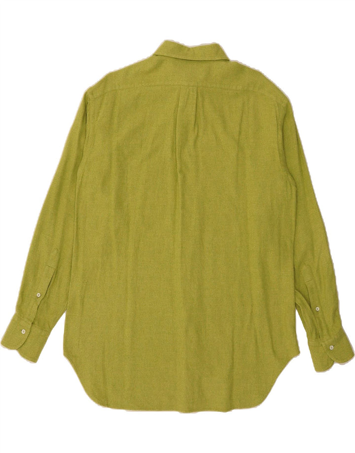 ERMANNO DAELLI Mens Cortina Flannel Shirt Medium Green Cotton Vintage Ermanno Daelli and Second-Hand Ermanno Daelli from Messina Hembry 