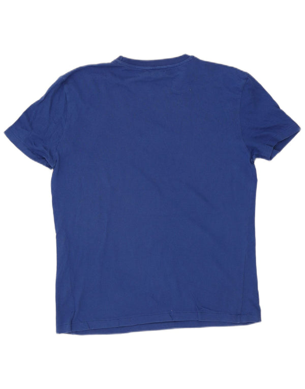 Zara Mens T-Shirt Top Large Blue Cotton